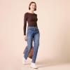 image:imageAmazon Essentials Womens SlimFit Long Sleeve Rib Knit Crew Neck Top Pack of 2Eggshell WhiteEspresso