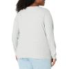 image:imageAmazon Essentials Womens SlimFit Long Sleeve Rib Knit Crew Neck Top Pack of 2Grey HeatherWhite