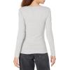 image:imageAmazon Essentials Womens SlimFit Long Sleeve Rib Knit Crew Neck Top Pack of 2Grey HeatherWhite