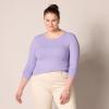 image:imageAmazon Essentials Womens SlimFit Long Sleeve Rib Knit Crew Neck Top Pack of 2LavenderWhite