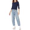 image:imageAmazon Essentials Womens SlimFit Long Sleeve Rib Knit Crew Neck Top Pack of 2NavyWhite