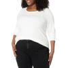 image:imageAmazon Essentials Womens SlimFit Long Sleeve Rib Knit Crew Neck Top Pack of 2NavyWhite