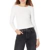 image:imageAmazon Essentials Womens SlimFit Long Sleeve Rib Knit Crew Neck Top Pack of 2White