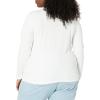 image:imageAmazon Essentials Womens SlimFit Long Sleeve Rib Knit Crew Neck Top Pack of 2White