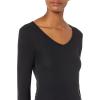 image:imageAmazon Essentials Womens SlimFit Long Sleeve VNeck Knit Rib Shirts Pack of 2Black