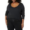 image:imageAmazon Essentials Womens SlimFit Long Sleeve VNeck Knit Rib Shirts Pack of 2Black
