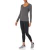 image:imageAmazon Essentials Womens SlimFit Long Sleeve VNeck Knit Rib Shirts Pack of 2BlackCharcoal Heather