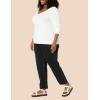 image:imageAmazon Essentials Womens SlimFit Long Sleeve VNeck Knit Rib Shirts Pack of 2Eggshell WhiteEspresso