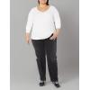 image:imageAmazon Essentials Womens SlimFit Long Sleeve VNeck Knit Rib Shirts Pack of 2White