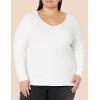 image:imageAmazon Essentials Womens SlimFit Long Sleeve VNeck Knit Rib Shirts Pack of 2White
