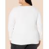 image:imageAmazon Essentials Womens SlimFit Long Sleeve VNeck Knit Rib Shirts Pack of 2White