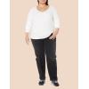 image:imageAmazon Essentials Womens SlimFit Long Sleeve VNeck Knit Rib Shirts Pack of 2White