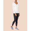 image:imageAmazon Essentials Womens SlimFit Long Sleeve VNeck Knit Rib Shirts Pack of 2White