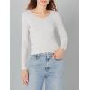 image:imageAmazon Essentials Womens SlimFit Long Sleeve VNeck Knit Rib Shirts Pack of 2WhiteGrey