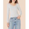 image:imageAmazon Essentials Womens SlimFit Long Sleeve VNeck Knit Rib Shirts Pack of 2WhiteGrey