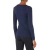 image:imageAmazon Essentials Womens SlimFit Long Sleeve VNeck Knit Rib Shirts Pack of 2WhiteNavy