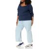 image:imageAmazon Essentials Womens SlimFit Long Sleeve VNeck Knit Rib Shirts Pack of 2WhiteNavy