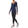 image:imageAmazon Essentials Womens SlimFit Long Sleeve VNeck Knit Rib Shirts Pack of 2WhiteNavy