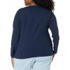 image:imageAmazon Essentials Womens SlimFit Long Sleeve VNeck Knit Rib Shirts Pack of 2WhiteNavy