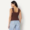 image:imageAmazon Essentials Womens SlimFit Ribbed Halter Top with Resin DetailChocolate