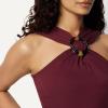 image:imageAmazon Essentials Womens SlimFit Ribbed Halter Top with Resin DetailDark Burgundy