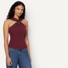 image:imageAmazon Essentials Womens SlimFit Ribbed Halter Top with Resin DetailDark Burgundy
