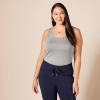 image:imageAmazon Essentials Womens SlimFit Scoop Neck Tank TopLight Grey HeatherNavy White Stripe