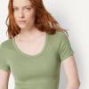 image:imageAmazon Essentials Womens SlimFit ShortSleeve VNeck TShirtBlackOlive