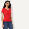 image:imageAmazon Essentials Womens SlimFit ShortSleeve VNeck TShirtBright Poppy RedTan