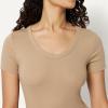 image:imageAmazon Essentials Womens SlimFit ShortSleeve VNeck TShirtBright Poppy RedTan