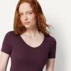 image:imageAmazon Essentials Womens SlimFit ShortSleeve VNeck TShirtBurgundyNavy
