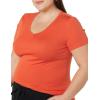 image:imageAmazon Essentials Womens SlimFit ShortSleeve VNeck TShirtCharcoal HeatherTomato Red