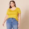 image:imageAmazon Essentials Womens SlimFit ShortSleeve VNeck TShirtGoldOlive