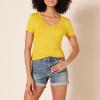 image:imageAmazon Essentials Womens SlimFit ShortSleeve VNeck TShirtGoldOlive