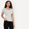image:imageAmazon Essentials Womens SlimFit ShortSleeve VNeck TShirtLight BlueLight Grey Heather