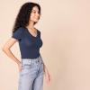 image:imageAmazon Essentials Womens SlimFit ShortSleeve VNeck TShirtNavyNavy