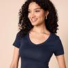 image:imageAmazon Essentials Womens SlimFit ShortSleeve VNeck TShirtNavyNavy