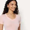 image:imageAmazon Essentials Womens SlimFit ShortSleeve VNeck TShirtOatmeal HeatherLight Pink
