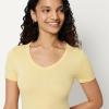 image:imageAmazon Essentials Womens SlimFit ShortSleeve VNeck TShirtPastel YellowWhite