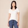 image:imageAmazon Essentials Womens SlimFit ShortSleeve VNeck TShirtWhite