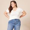 image:imageAmazon Essentials Womens SlimFit ShortSleeve VNeck TShirtWhite