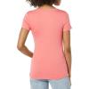 image:imageAmazon Essentials Womens SlimFit ShortSleeve VNeck TShirtWhiteDark Pink