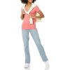 image:imageAmazon Essentials Womens SlimFit ShortSleeve VNeck TShirtWhiteDark Pink