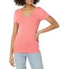 image:imageAmazon Essentials Womens SlimFit ShortSleeve VNeck TShirtWhiteDark Pink