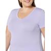 image:imageAmazon Essentials Womens SlimFit ShortSleeve VNeck TShirtWhiteLavender