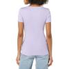 image:imageAmazon Essentials Womens SlimFit ShortSleeve VNeck TShirtWhiteLavender