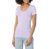 image:imageAmazon Essentials Womens SlimFit ShortSleeve VNeck TShirtWhiteLavender