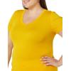 image:imageAmazon Essentials Womens SlimFit ShortSleeve VNeck TShirtWhiteLemon Yellow
