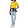 image:imageAmazon Essentials Womens SlimFit ShortSleeve VNeck TShirtWhiteLemon Yellow