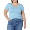 image:imageAmazon Essentials Womens SlimFit ShortSleeve VNeck TShirtWhiteLight Blue